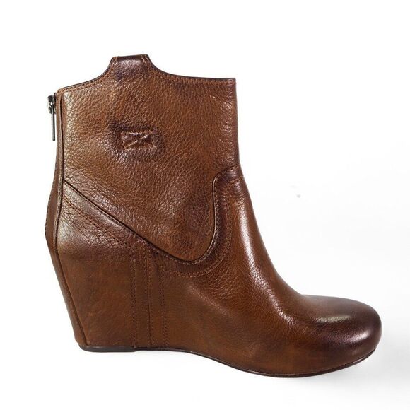 Frye Carson Wedge Ankle Booties Cognac Brown 3470656-COG Women's 7.5M - Picture 7 of 12
